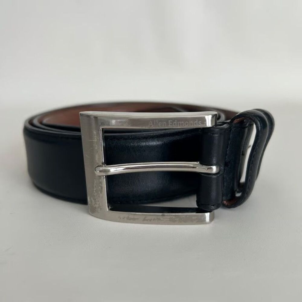 Allen Edmonds Mens Dress Belt Size 40 Black Leather Handcrafted Made in USA 3950